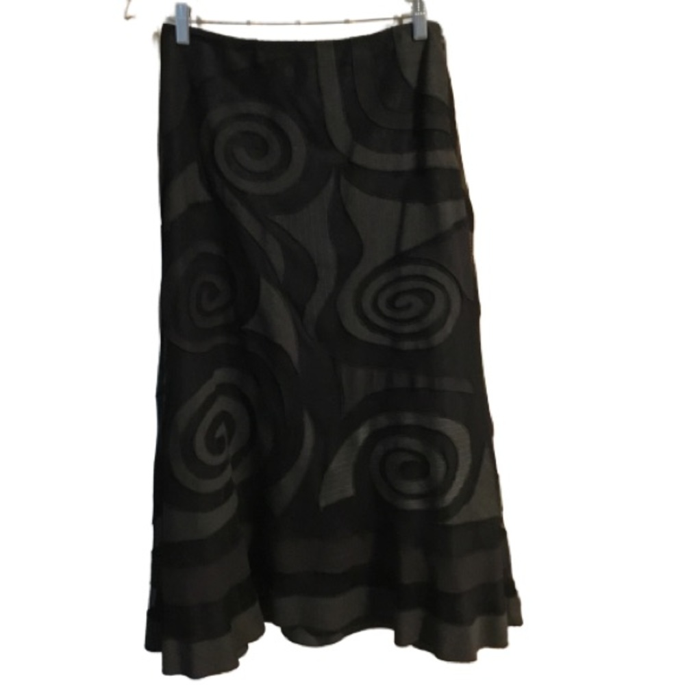 Vintage 1990’s Black And Gray Fully Lined midi Skirt